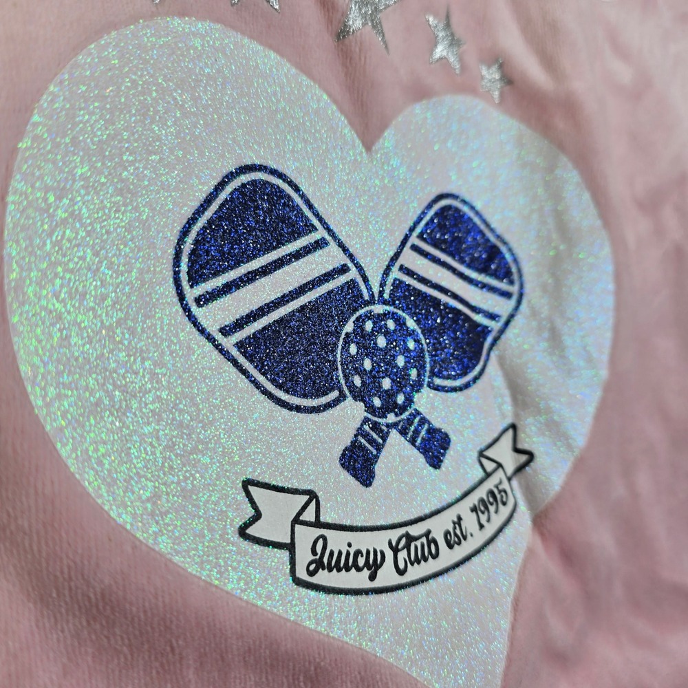 Juicy Couture Velour Track Jacket Womens Large Pink Pickleball Juicy Anyone New - Picture 8 of 9